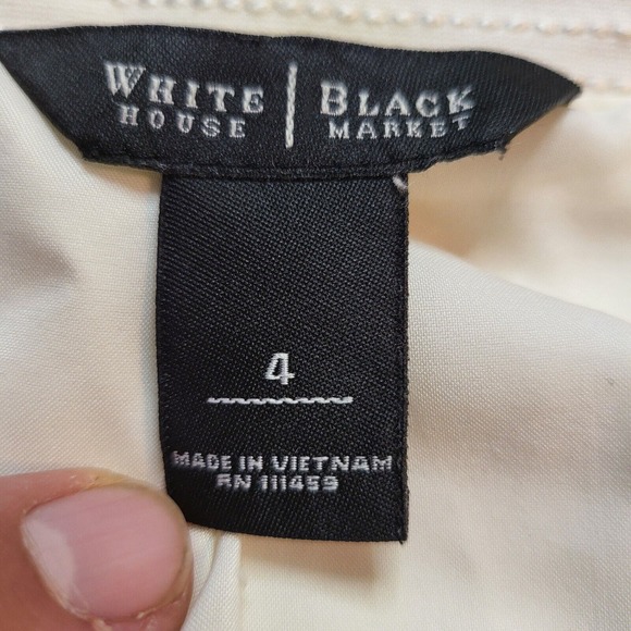 White House Black Market Ivory Ruffle Blazer - Picture 2 of 6